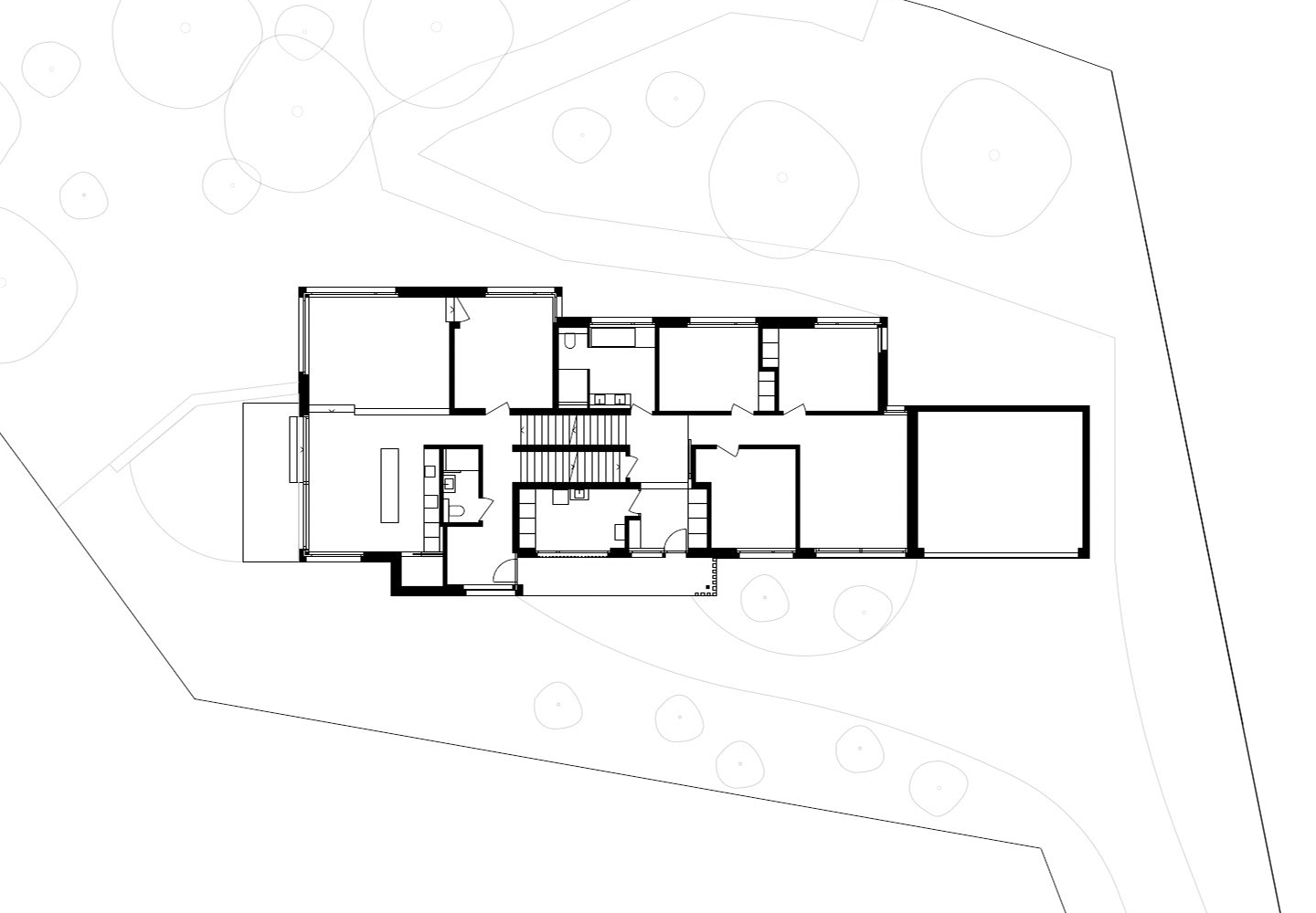 Pfister Klingenfuss Architekten, Haus W, Ennetbaden, Plan Erdgeschoss